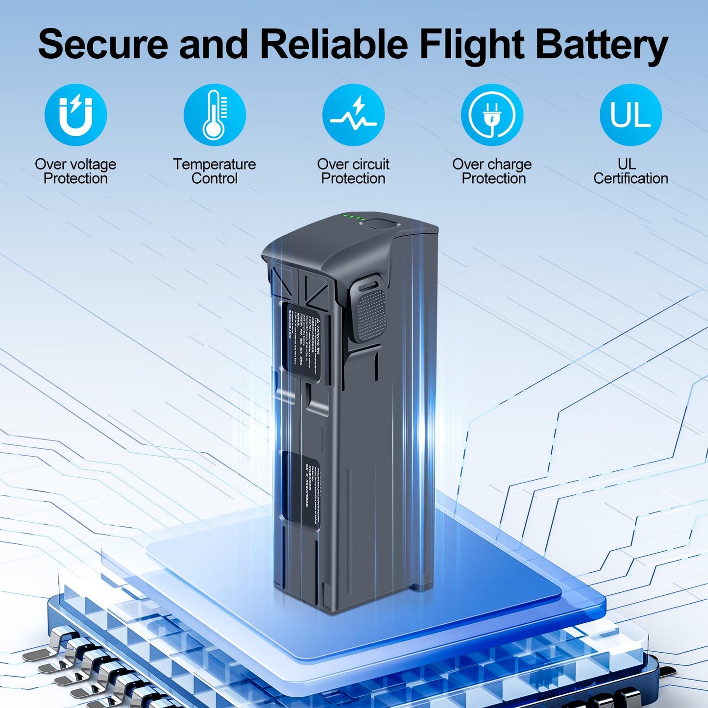 Fantasyo Intelligent Flight Avata 2 Battery Replacement 2150mAh 1 Pack 23 Minutes of Max Flight Time Compatible with DJI Avata 2 Drone