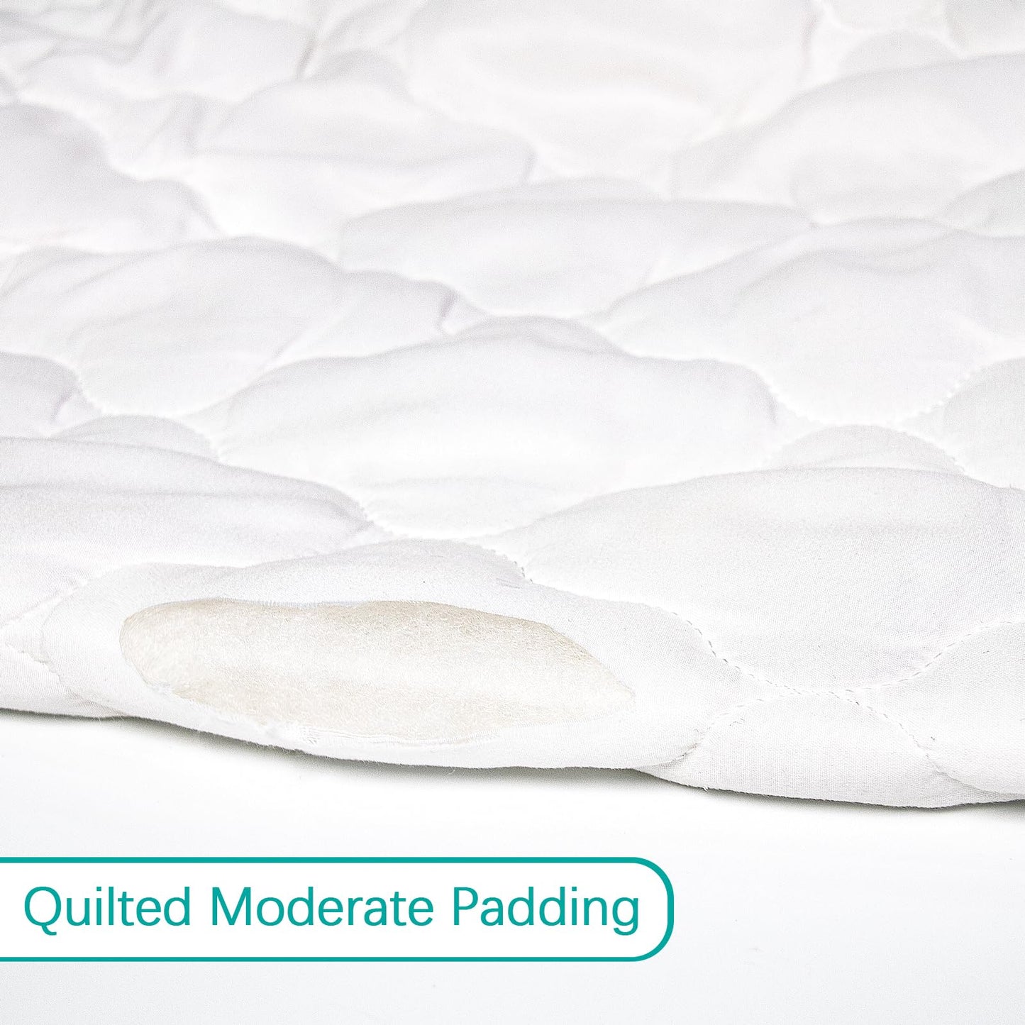 2 Pack Crib Mattress Protector Waterproof Crib Sheets Fitted Mattress Pad Cover Absorbent Crib/Toddler Mattress Protector Sheet Quilted, White, 52" x 28"