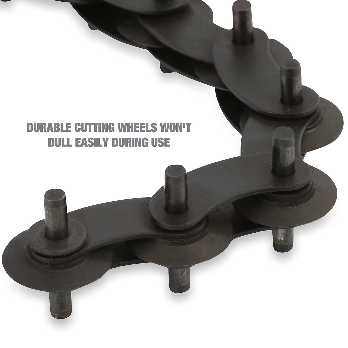 OEMTOOLS 27045 Exhaust Cutter, Cuts 3/4" to 3-1/4" Pipe, Durable Chain Cutter Tool, Easy One-Handed Rotation, Compact Pipe Cutter Chain for Tight Spaces