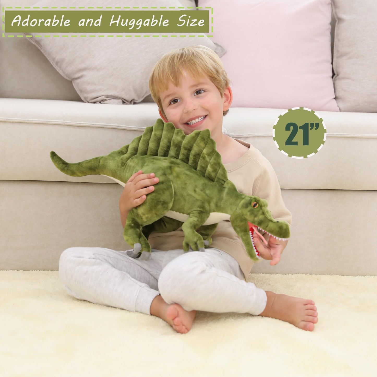 Wilomis Dinosaur Stuffed Animal, 21" Spinosaurus Soft Dinosaur Plushies, Stuffed Dinosaurs for Boys Kids
