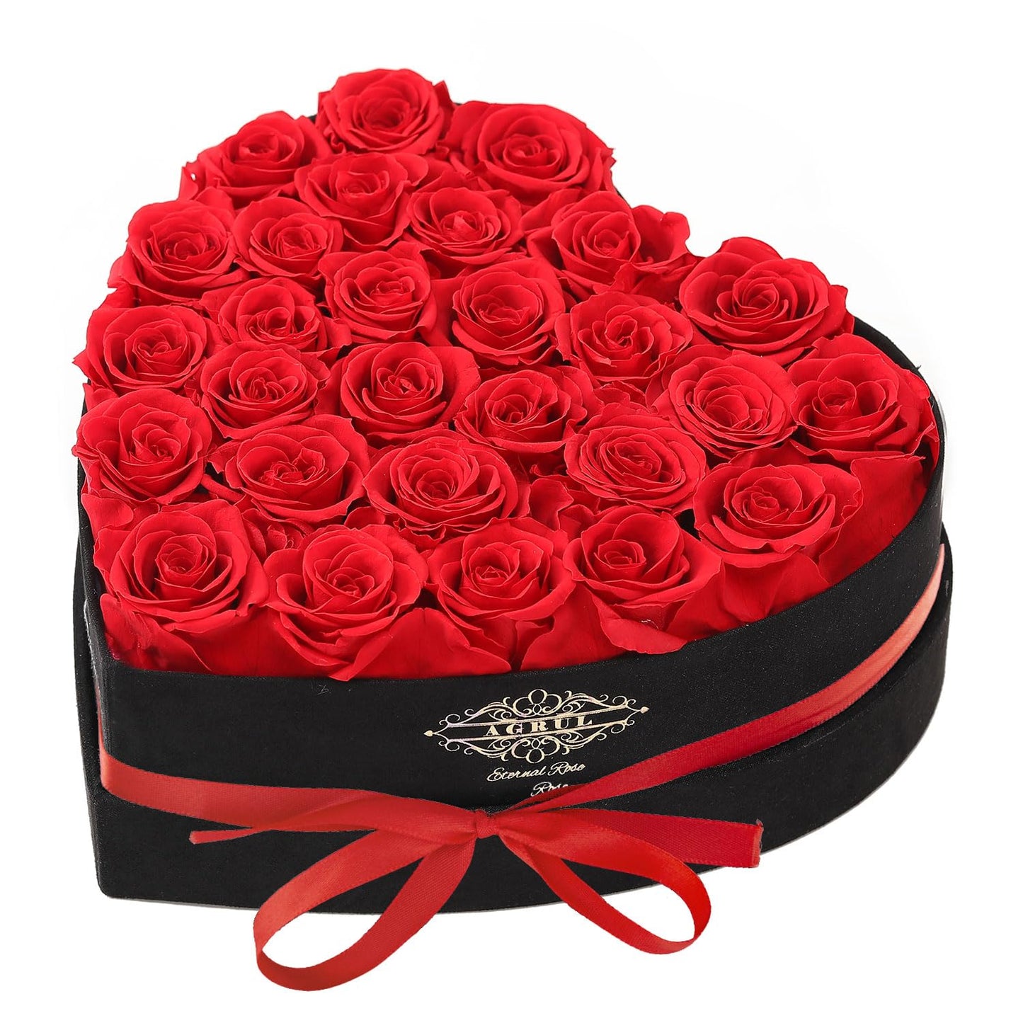Agrul Mothers Day Roses Gifts for Mom,Forever Preserved Flowers Roses in a Heart Shape Box, for Wife Women Mom Grandma from Daughter,Fresh Flowers for Delivery/28Pcs Red