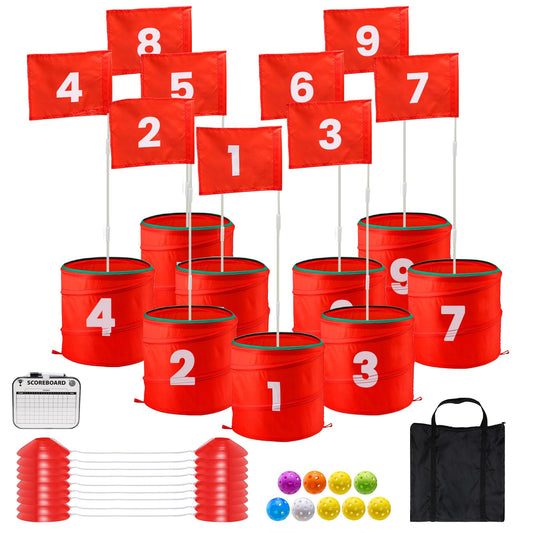 A11N SPORTS Finchley Backyard Golf Chipping Game | Portable 9 or 6 Holes Yard Golf Course for Outdoor, Lawn, Beach, Park | Golf Gifts for Men Women