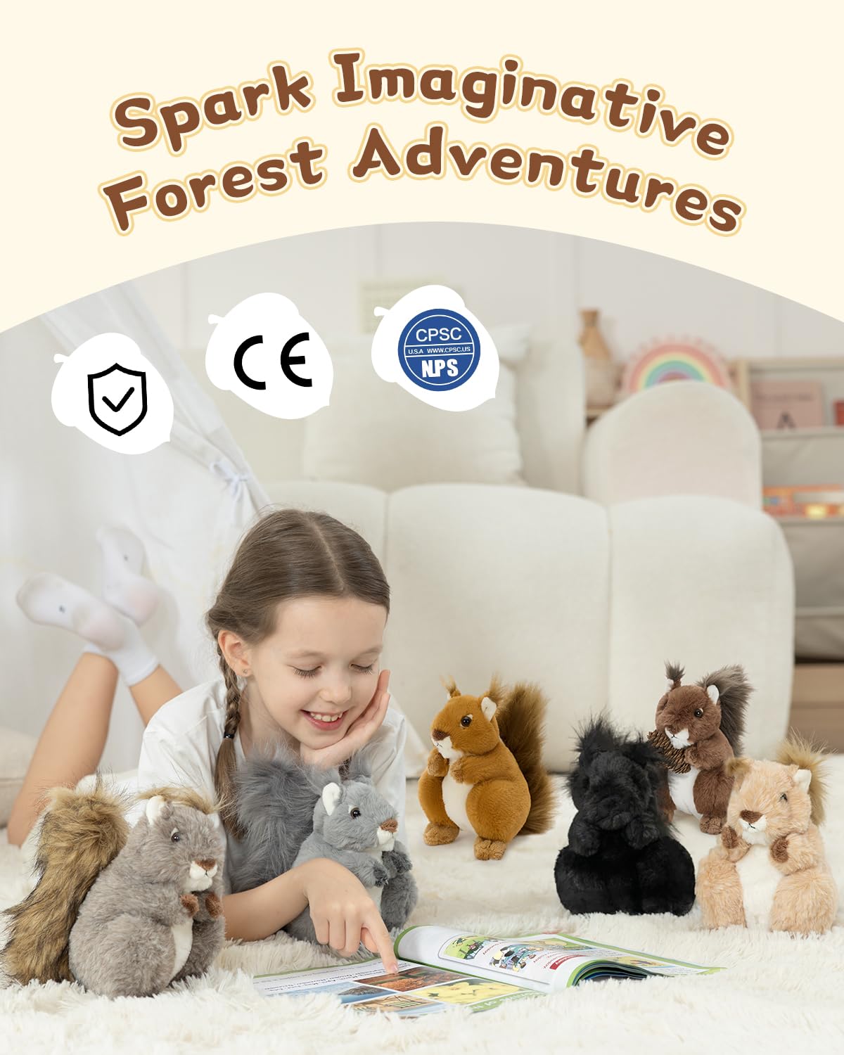 MaoGoLan 6Pcs Squirrel Stuffed Animal