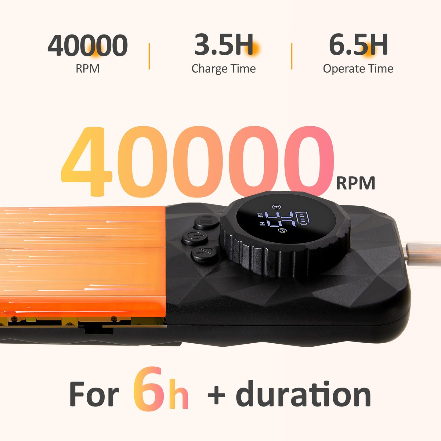 Sunvivi 40000RPM Electric Nail Drill, Rechargeable Nail File Set for Acrylic Nails Gel Polishing, Professional Nail Drill Machine Efile Manicure Pedicure Tools with Nail Drill Bits for Home Salon Use