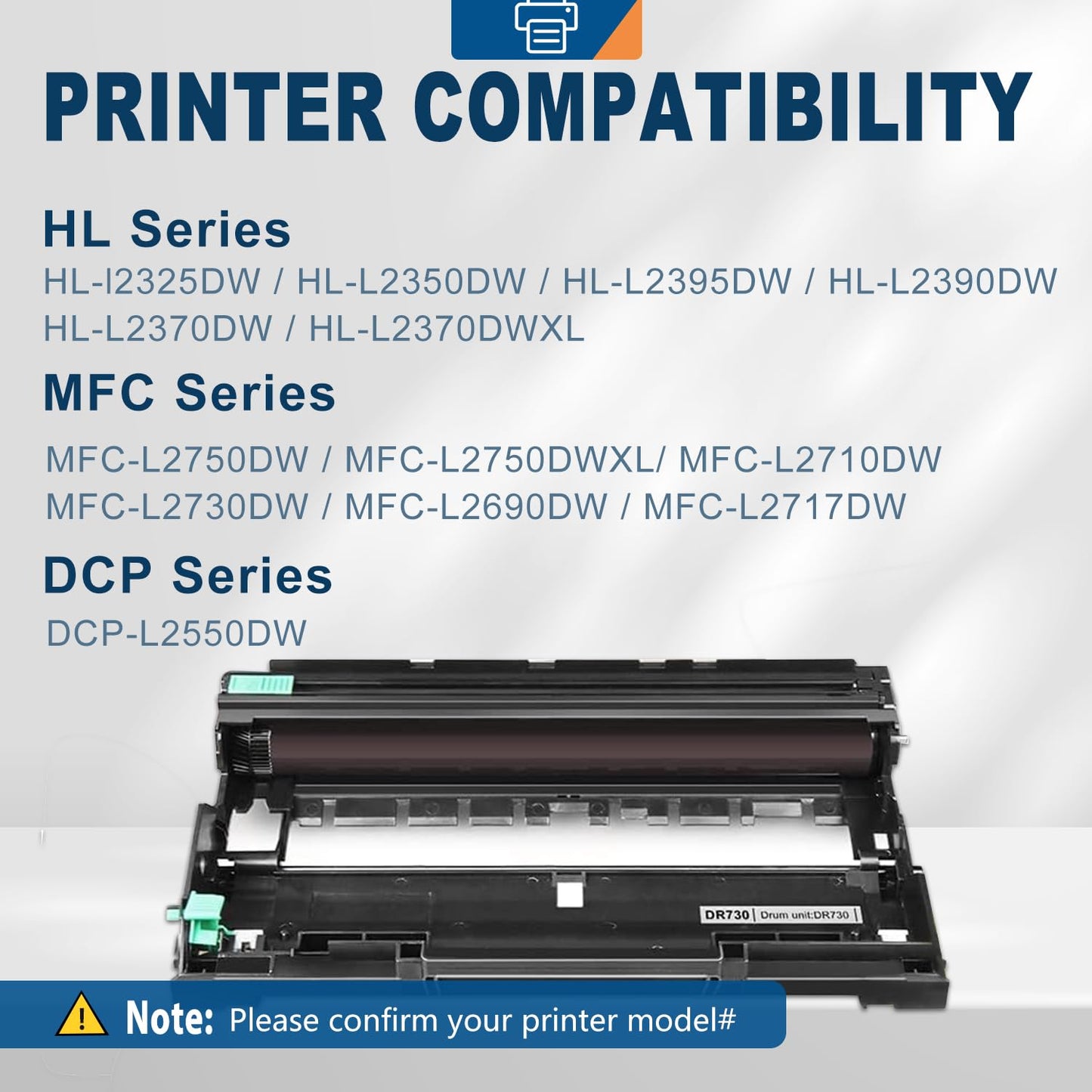 Ankink DR730 Compatible Drum Unit (Not Toner) Replacement for Brother DR-730(2 Pack) DR760 760 for HL-L2350DW HL-L2370DW HL-L2395DW HL-L2325DW MFC-L2750DW MFC-L2710DW L2690DW DCP-L2550DW Printer