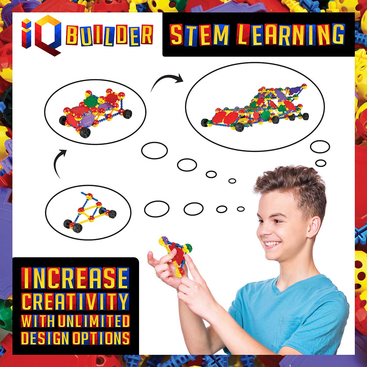 IQ BUILDER | STEM Learning Toys | Creative Construction Engineering | Fun Educational Building Blocks Set for Boys & Girls Ages 5-10 | for Kids