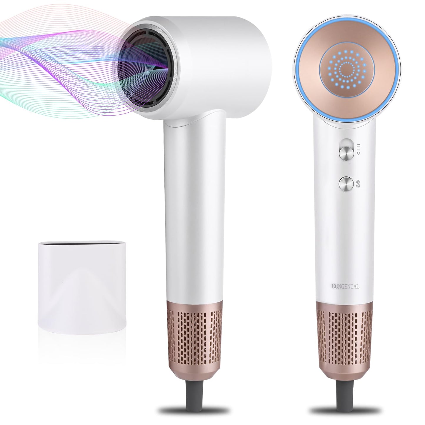 Hair Dryer|High Speed Hair Dryers |150000 RPM Professional Negative Ionic Hair Dryer for Fast Drying (White)