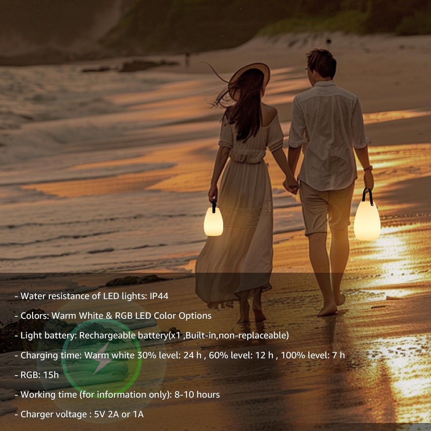 uuffoo 2 Pack Rechargeable Portable Table Lamp, Cordless RGB Lantern with Remote, Decorative LED Night Light, IP44 Waterproof Indoor Outdoor Lamp for Bedroom Patio Garden Wedding Party