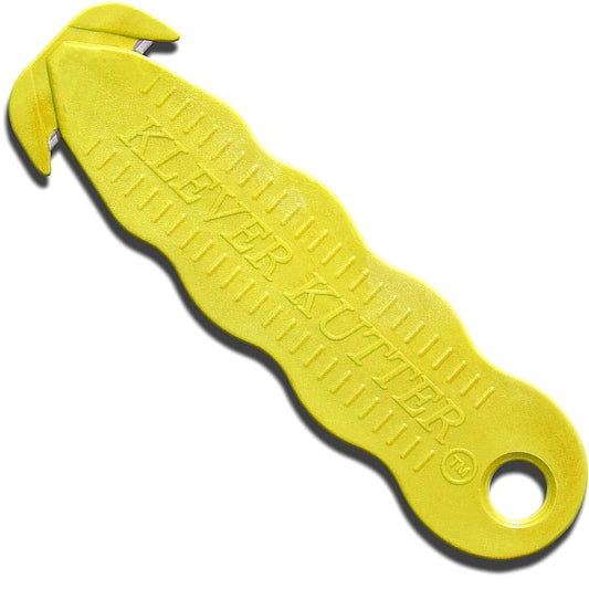 100 Safety Box Cutter Klever Kutter - Safety Package Opener Tool Box Cutter Safex - Utility Cardboard Cutter Value Pack (100, Yellow)
