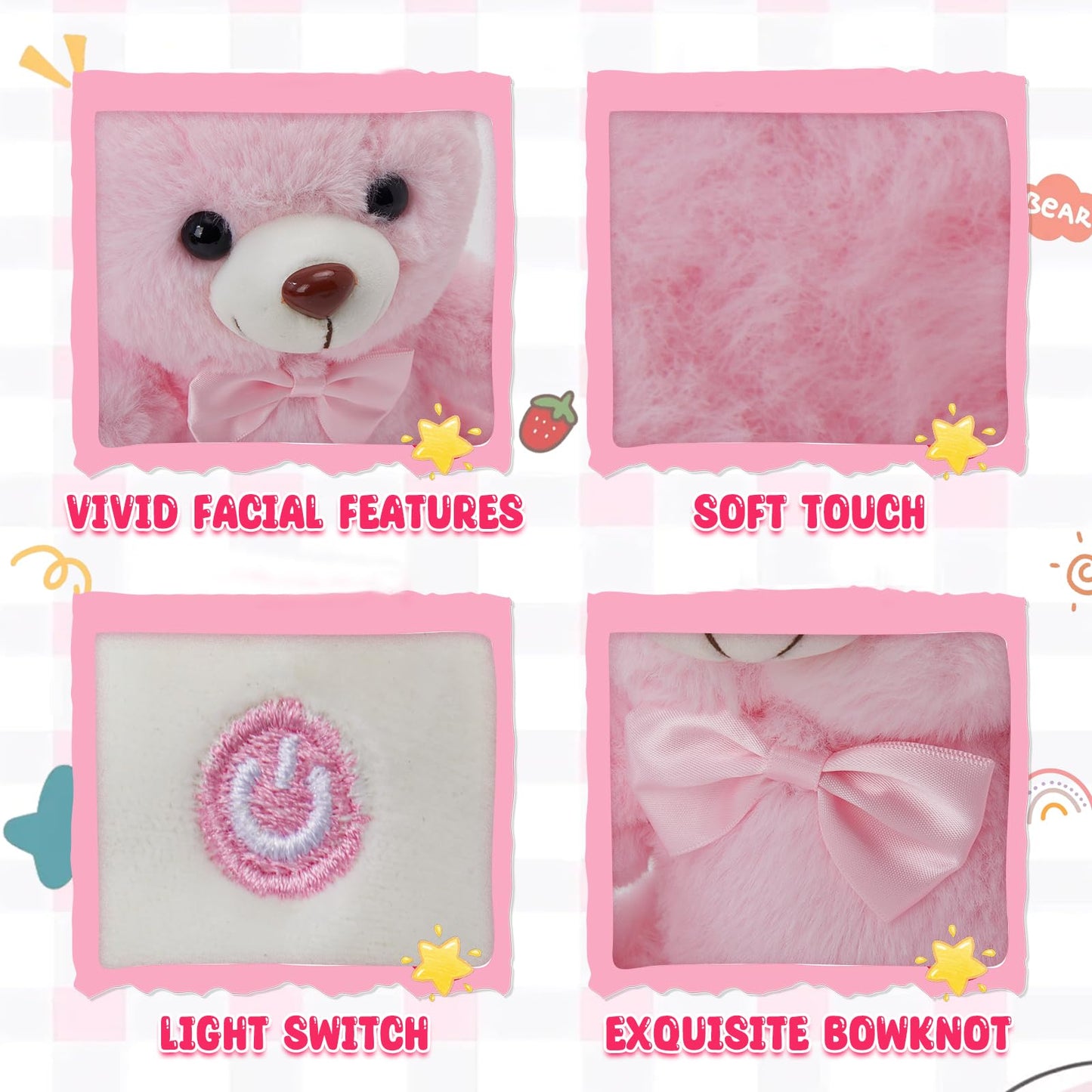 BSTAOFY Light up Pink Bear