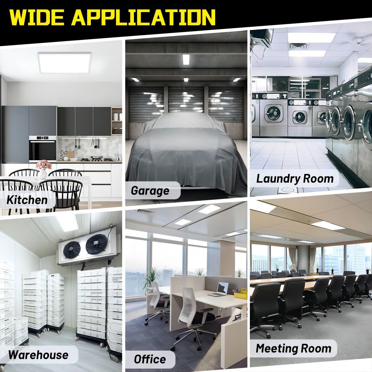 BeckTour 1x2 LED Flat Panel Light Surface Mount 2-Pack, Flush Mount Ceiling Light 24W 2880LM, 5CCT 3000K/3800K/4500K/5200K/6000K, Dimmable Panel Lights