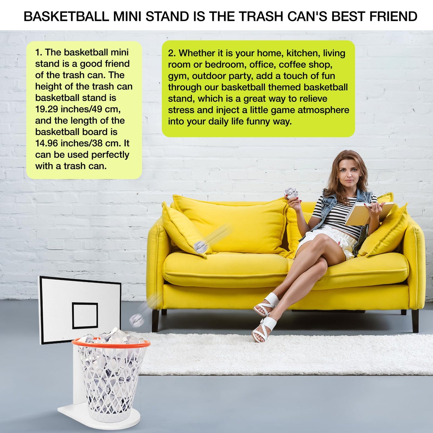 Basketball Hoop Wastebasket Set (Including 1pc Basketball Trash Can)Basketball Trash Can for Boys Room Decor- Christmas Gift for Boys-Garbage Can for Basketball Party and Basketball Gift,Easter basket