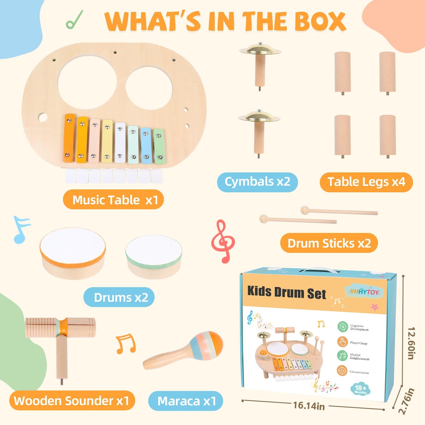 YHHYTOY Drum Percussion Set