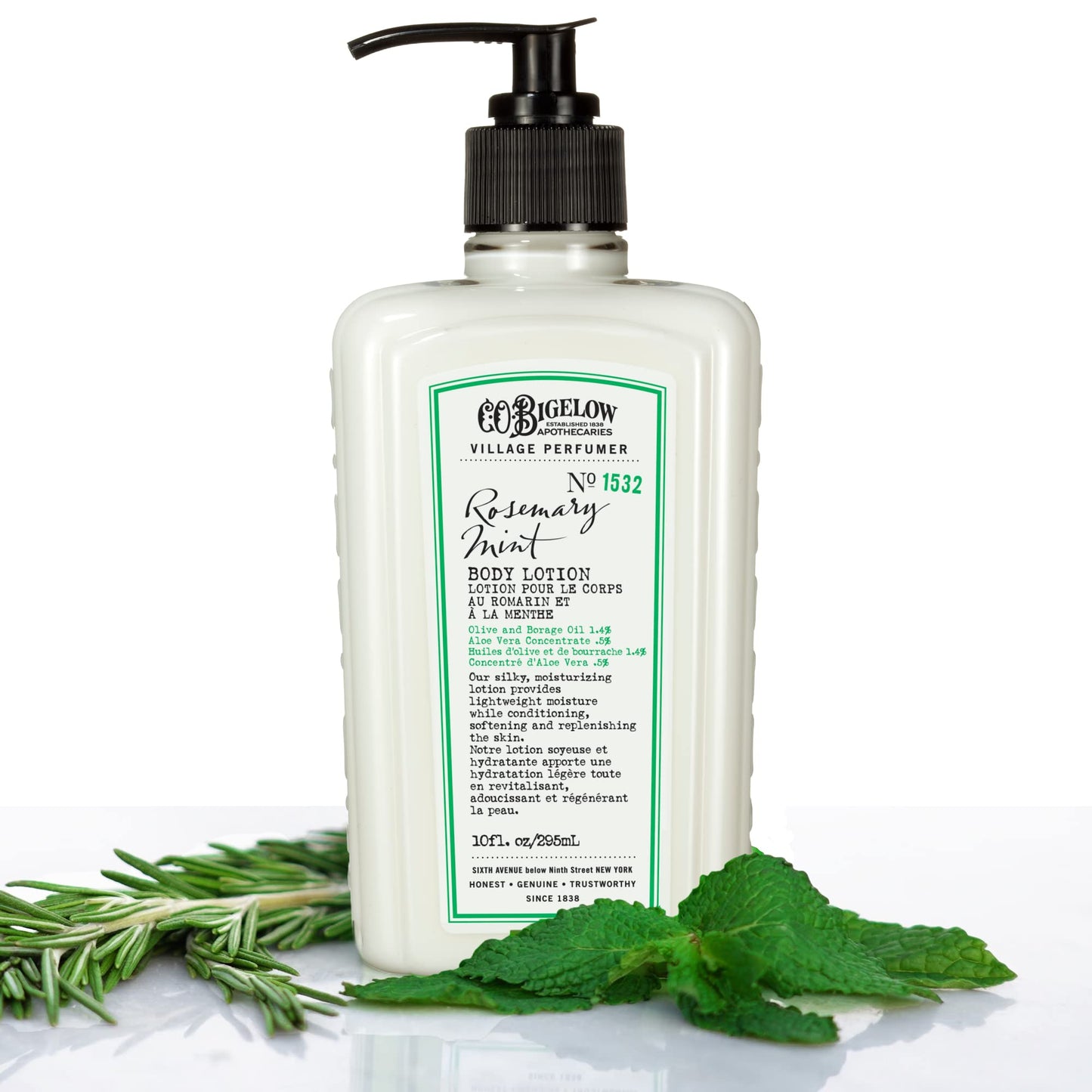 C.O. Bigelow Rosemary Mint Hand Care Duo, Hand Soap & Lotion Gift Set, Set of Two - Apothecary Hand Care for Dry Skin with Moisturizing Lotion & Liquid Hand Wash - 10fl oz Each