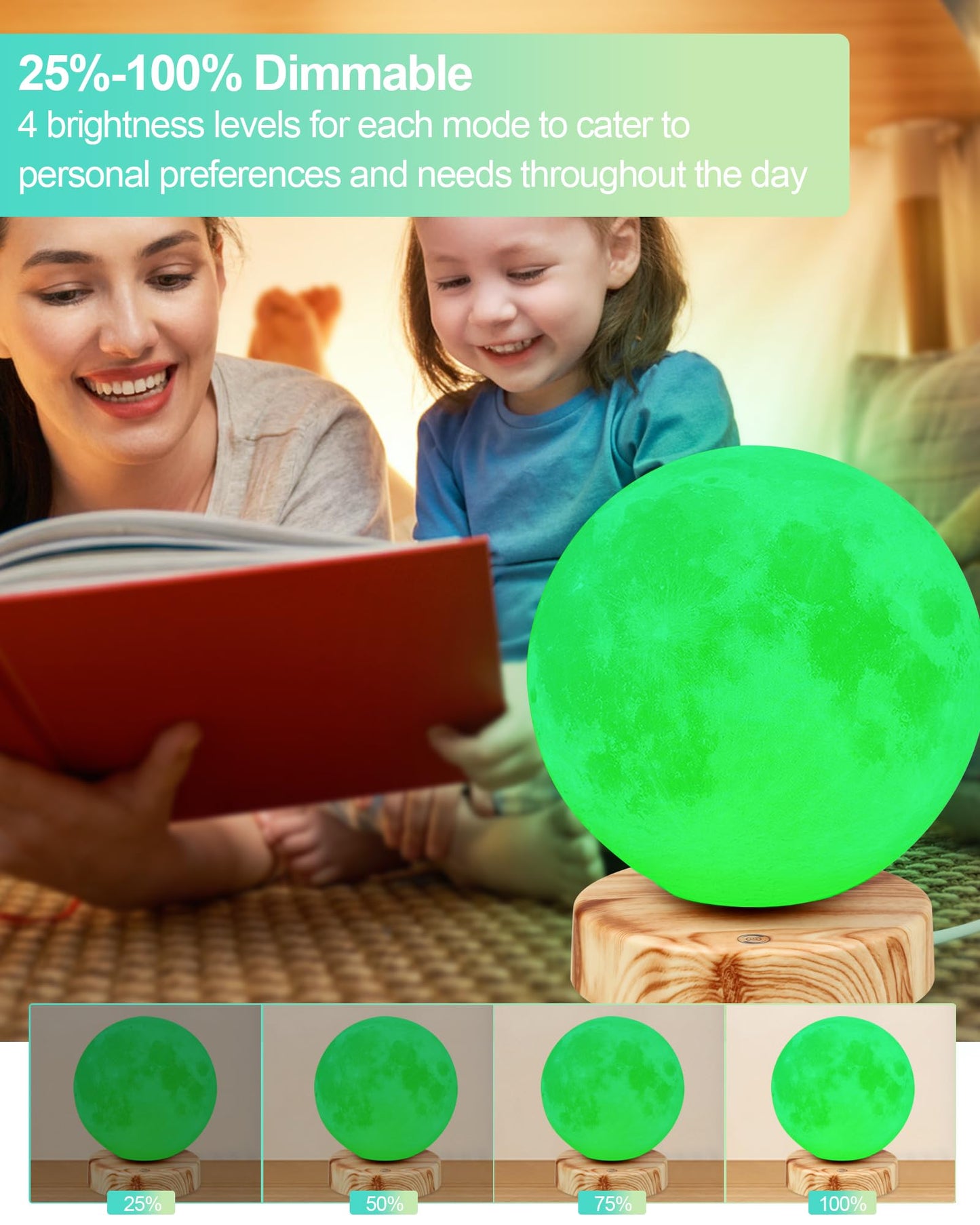 Green Light Therapy Lamp for Migraines Headaches Insomnia Sleep Light Sensitivity Anxiety Relief 520nm Narrow Band Green LED Multi-Mode Warm Natural Cold White Light Desk Lamp Remote Charging Port