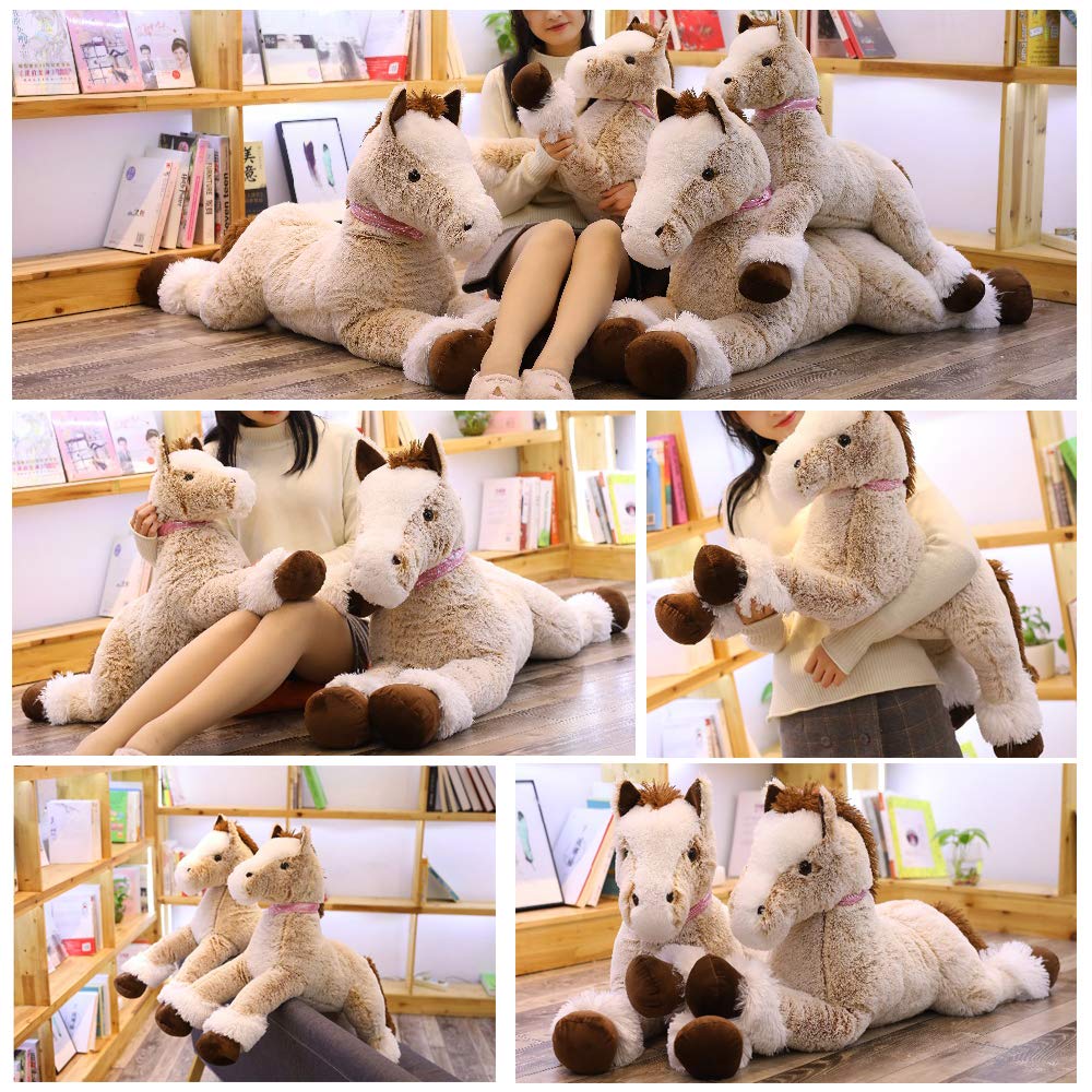Large Horse Stuffed Animal Plush Toy,Giant Pony Unicorn Plush Doll Gifts for Kids,Valentines,Christmas 35.4"