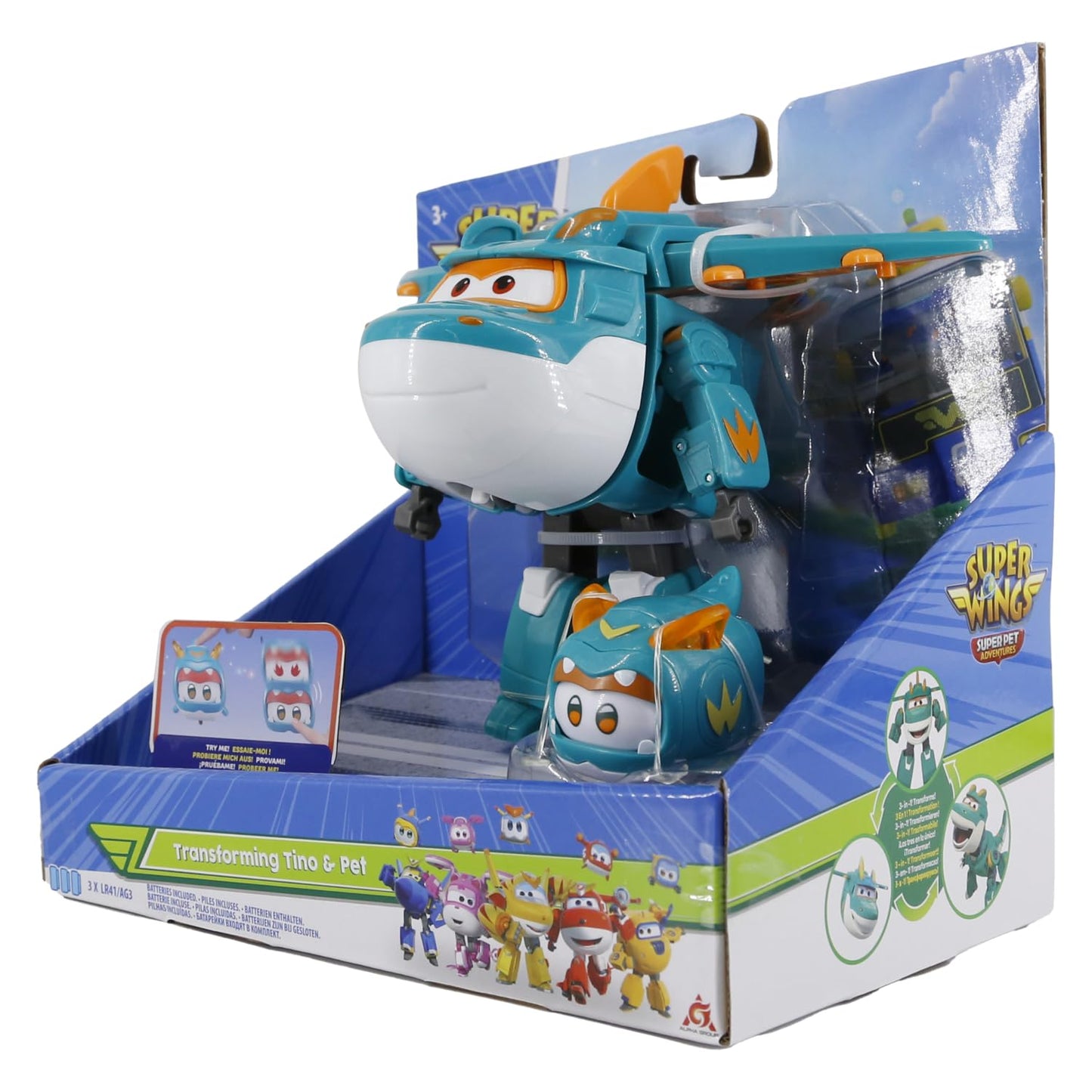 Super wings Transforming Tino & Pet transformables Robot Characters Toys for Boys and Girls 3 4 5 6 7 8 Years Old