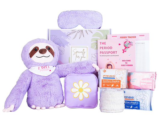 First Period Kit for Girls 9-12 Period Starter for Tweens Period Comfort Kits for Girls 10-12 First Period Gifts for Girls Teen Girl Emergency Kit for School (Purple)