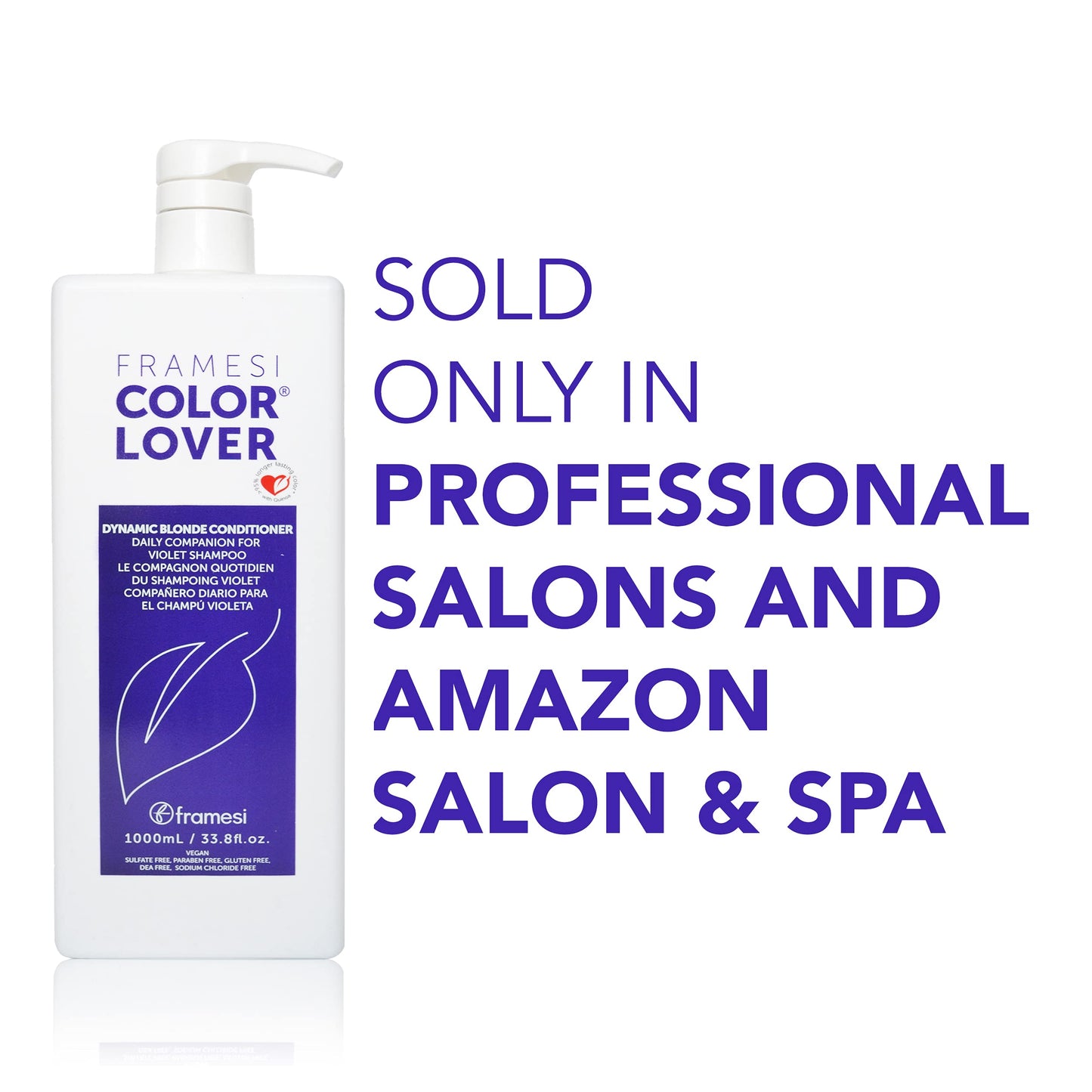Framesi Color Lover Dynamic Blonde Conditioner, Sulfate Free Conditioner, Color Treated Hair , Light Purple , 33.8 Fl Oz