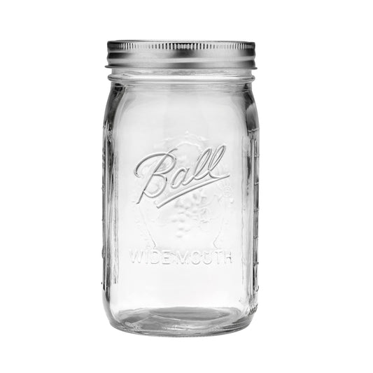 Ball Wide Mouth Glass Mason Jars with Lids and Bands, Used for Canning, Pickling, Juice, Jam, Jelly, Quart Size 32 Ounce (Pack of 8)
