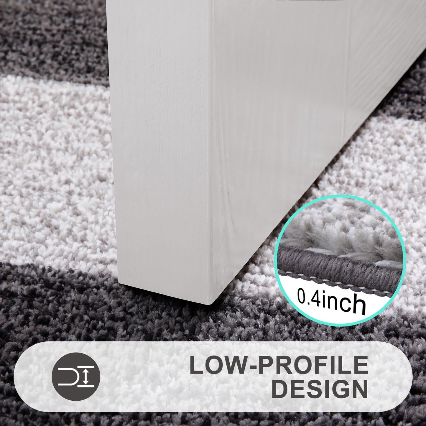 Kitinjoy Indoor Outdoor Door Mat, 59x36 Non-Slip Absorbent Dirt Trapper, Low-Profile Washable Inside Entrance Front Floor Mat, Sturdy Soft Entry Doormats for Entryway, Grey