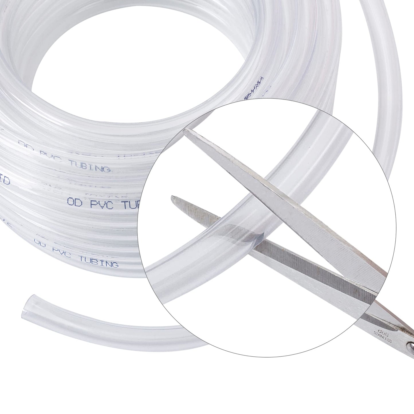 DAVCO 1/2" ID - 100 ft Clear Vinyl Tubing with 2 Stainless Clamps, Low Pressure Flexible PVC Tube, Heavy Duty UV Chemical Resistant Lightweight Plastic Vinyl Hose, BPA Free and Non Toxic