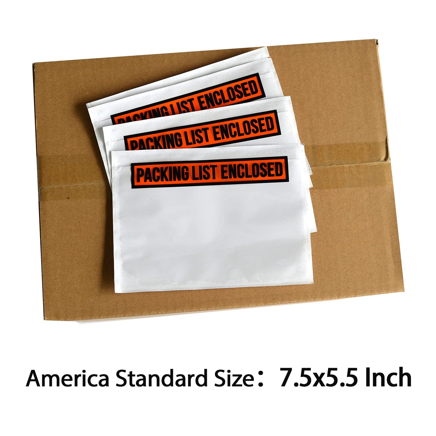 1000 PCS 7.5"x 5.5" Clear Self-Adhesive Packing List Envelopes - Plastic Shipping/Mailing Pouch Enclosed Bags for Packing Slips Invoice