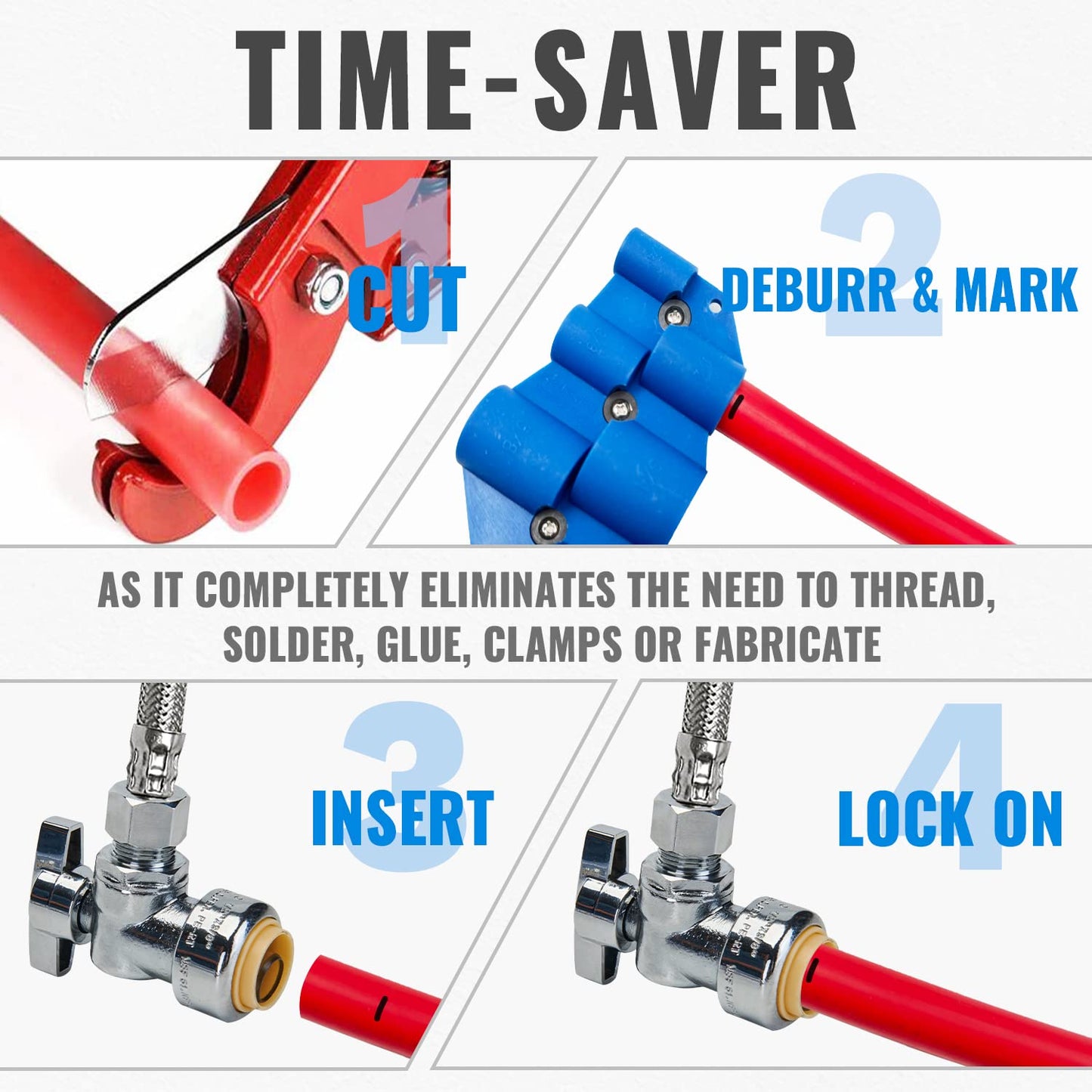 SUNGATOR 12-Pack Angle Stop Valve, Angle Water Shut Off Valve 1/2 x 3/8 Inch Compression, Toilet Water Shutoff, 1/4 Turn, No Lead Brass Push-to-Connect Plumbing Fittings for PEX Pipe, Copper, CPVC