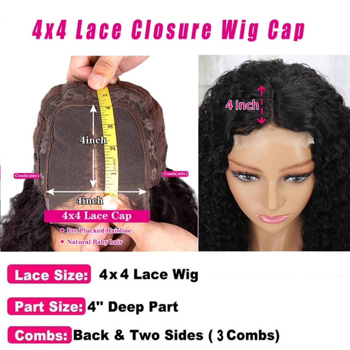 Jasperel Deep Wave Lace Front Wig Human Hair Hd Transparent Lace Front Wigs for Black Women Wet and Wavy Glueless Wigs Curly Human Hair Pre Plucked Bleach Knots Natural Color 22 Inch