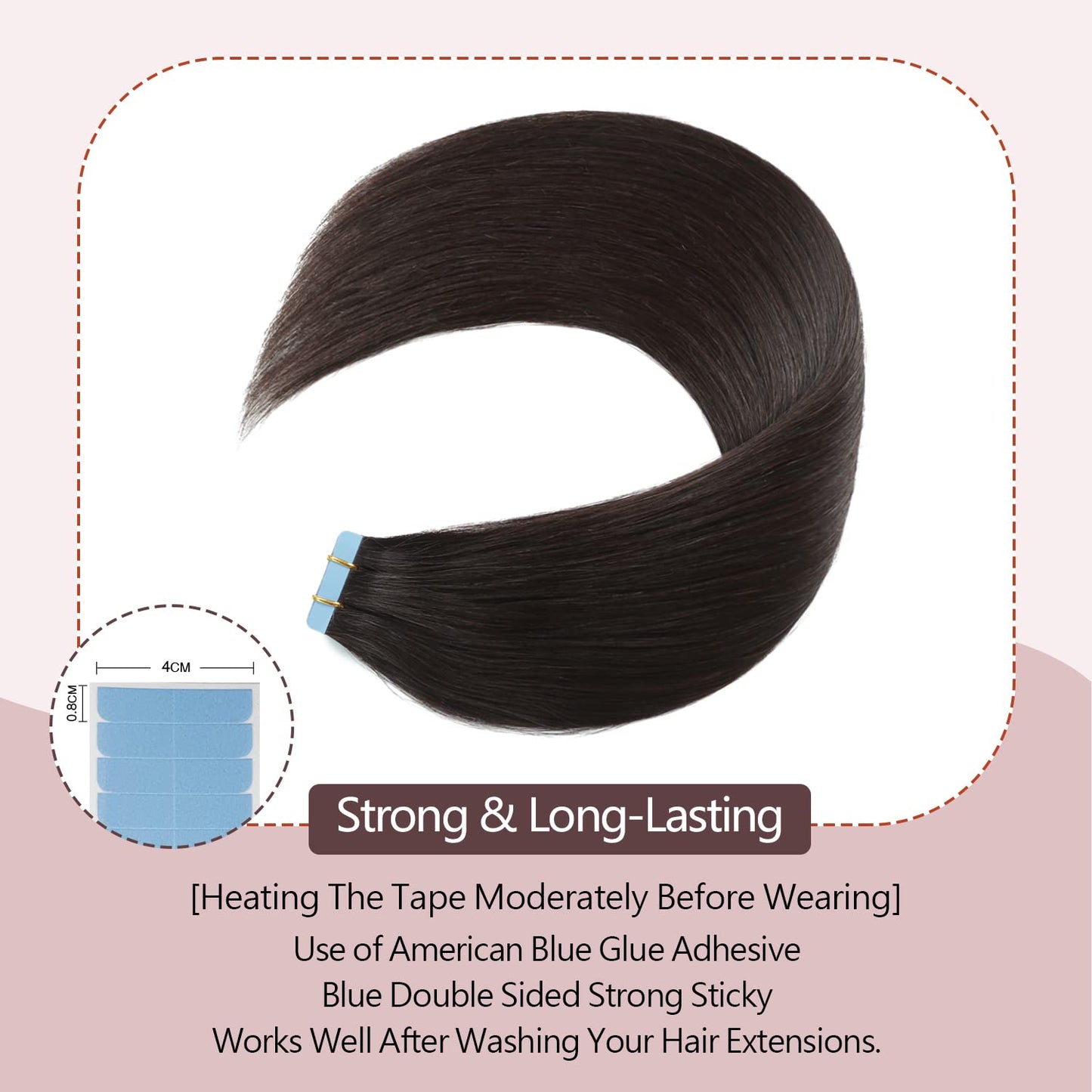 Sunya Tape in Hair Extensions 16 inches Silky Straight Remy Human Hair Seamless Skin Weft Tape in Hair Extensions Human Hair 16 inches #1B Natural Black 40 Gram 20Pcs/Pack Thick Hair