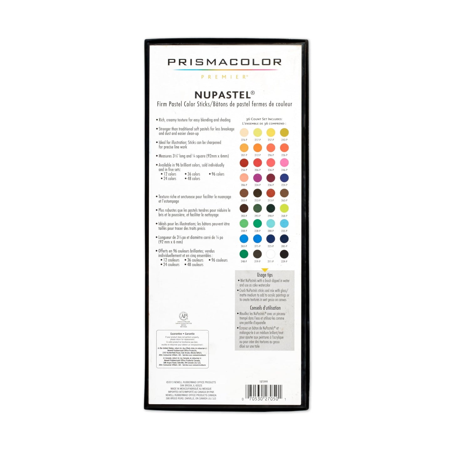 Prismacolor Premier Nupastels, Firm Pastel Color Sticks, 36 Count - For Textures, Blending, Shading