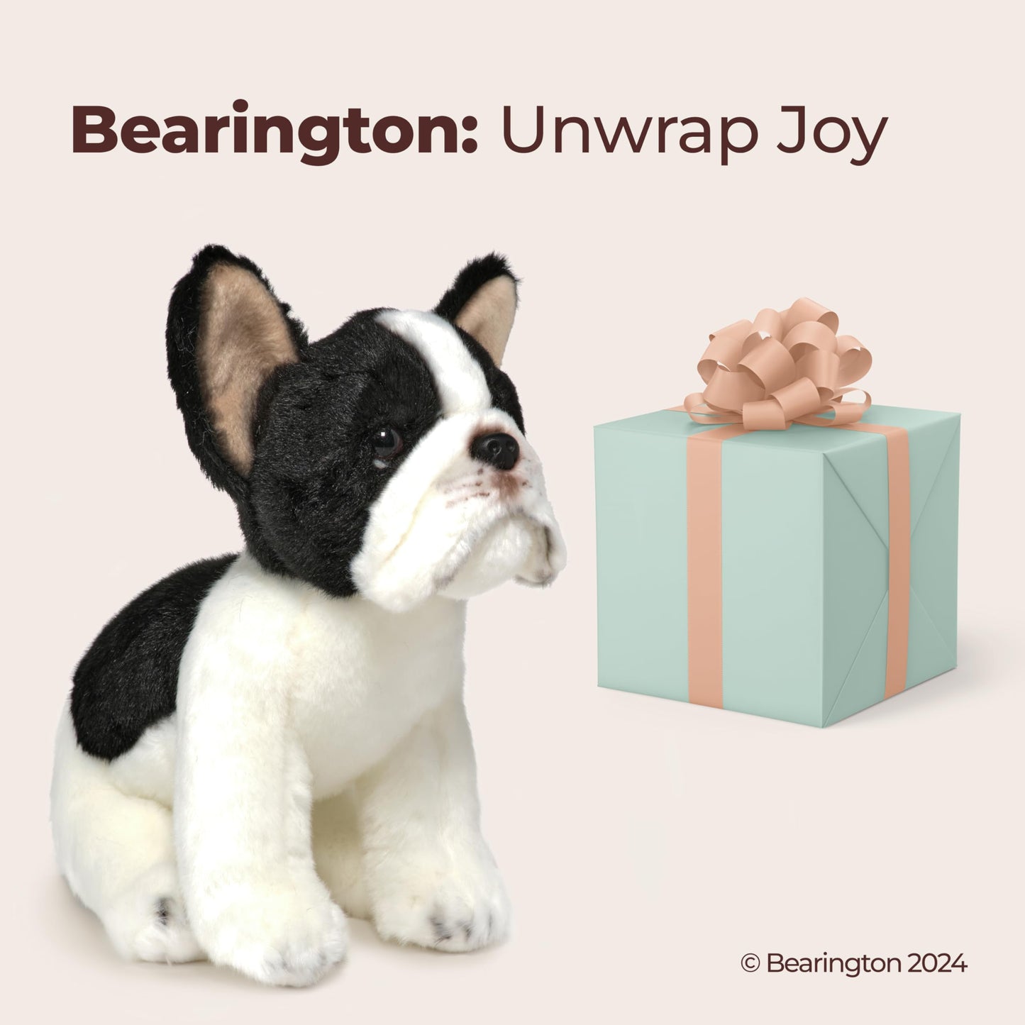 Bearington Collection Oliver The French Bulldog Plush, 13 Inch French Bulldog Stuffed Animal