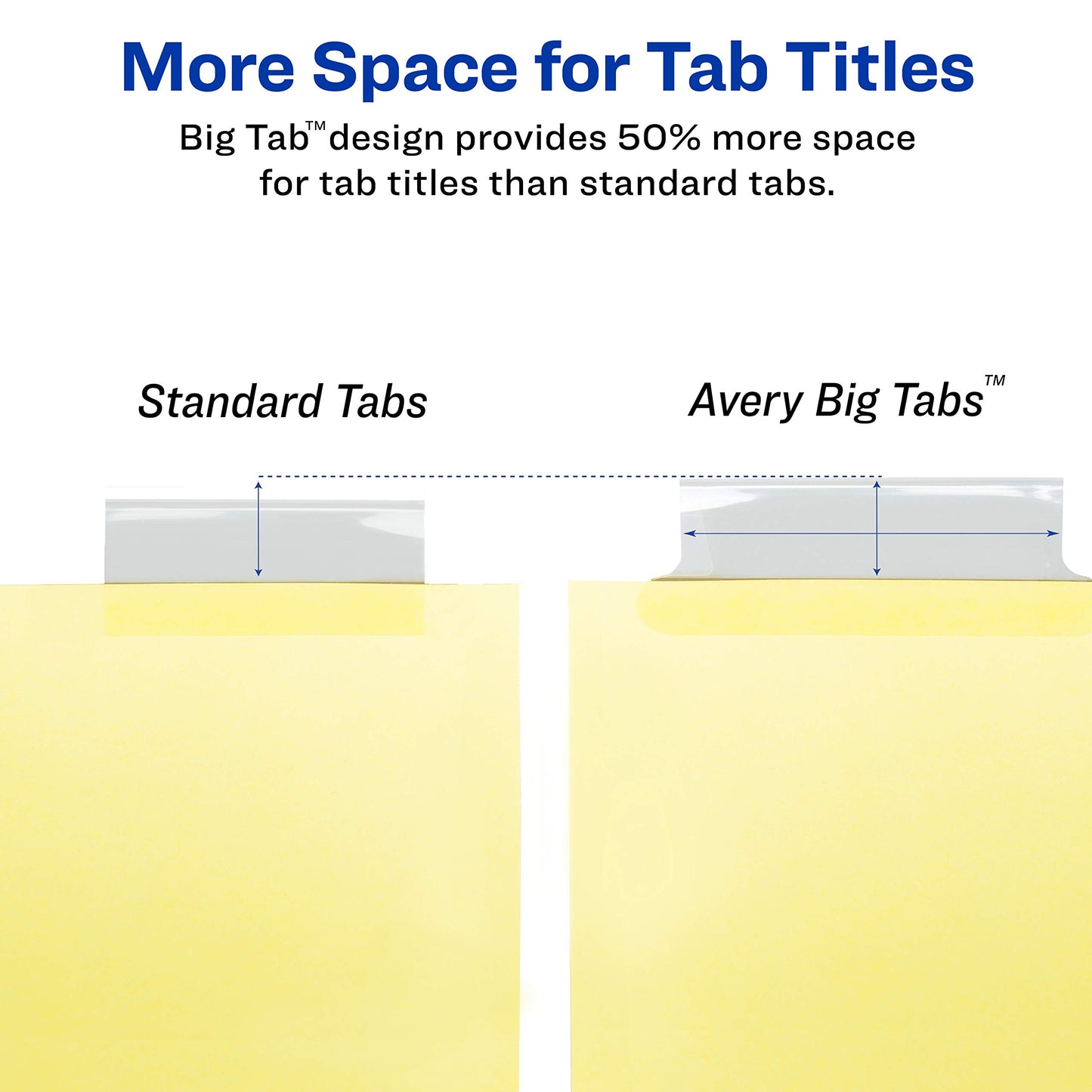 Avery Big Tab Insertable Dividers for 3 Ring Binders, 8-Tab Set, Buff Paper, Clear Tabs, 48 Sets of 11112 (11115)