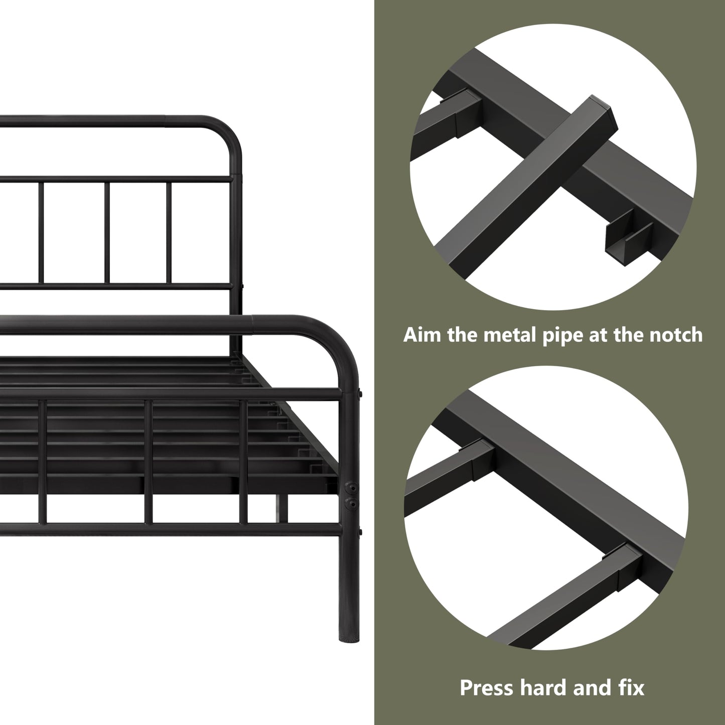 Easllre 14Inch Metal Bed Frame,Twin Size Bed Frame with Storage Space,Heavy Duty Sturdy Mattress Foundation,Easy Assembly,No Box Spring Needed,Twin