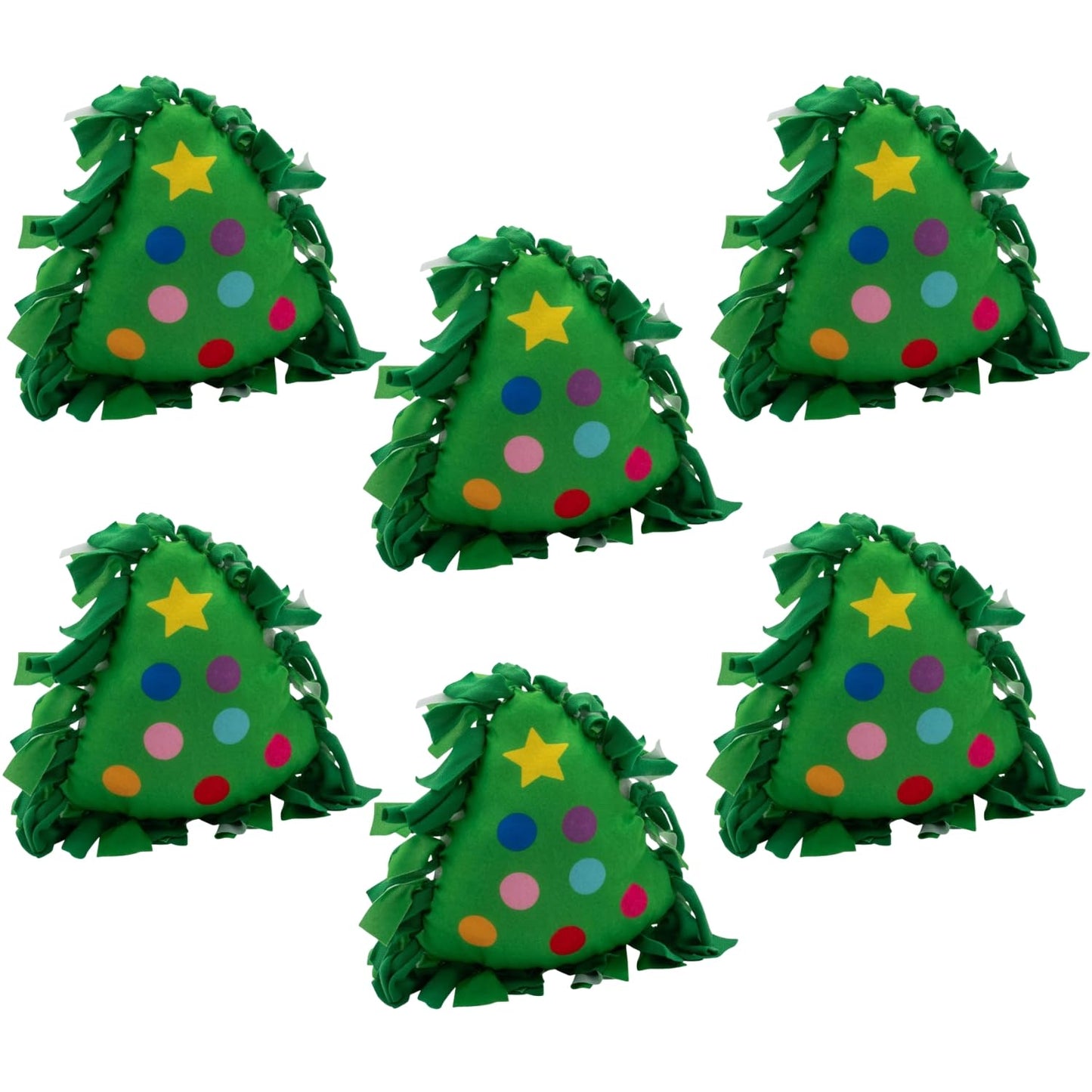 Fun Express 13 3/4" x 15" Christmas Tree Fleece Tied Pillow Craft Kit - Makes 6