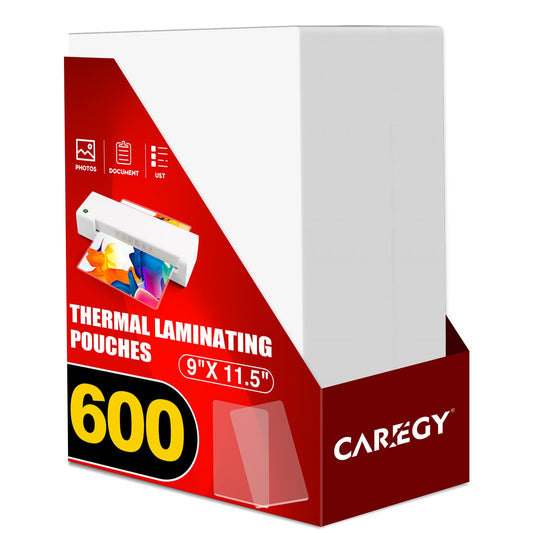 CAREGY 600 Pack Laminating Sheets,Holds 8.5 x 11 Inch Sheets,Thermal Laminating Pouches, 3 Mil, 9 x 11.5 Inches Lamination Sheet Paper for Laminator, Round Corner Letter Size