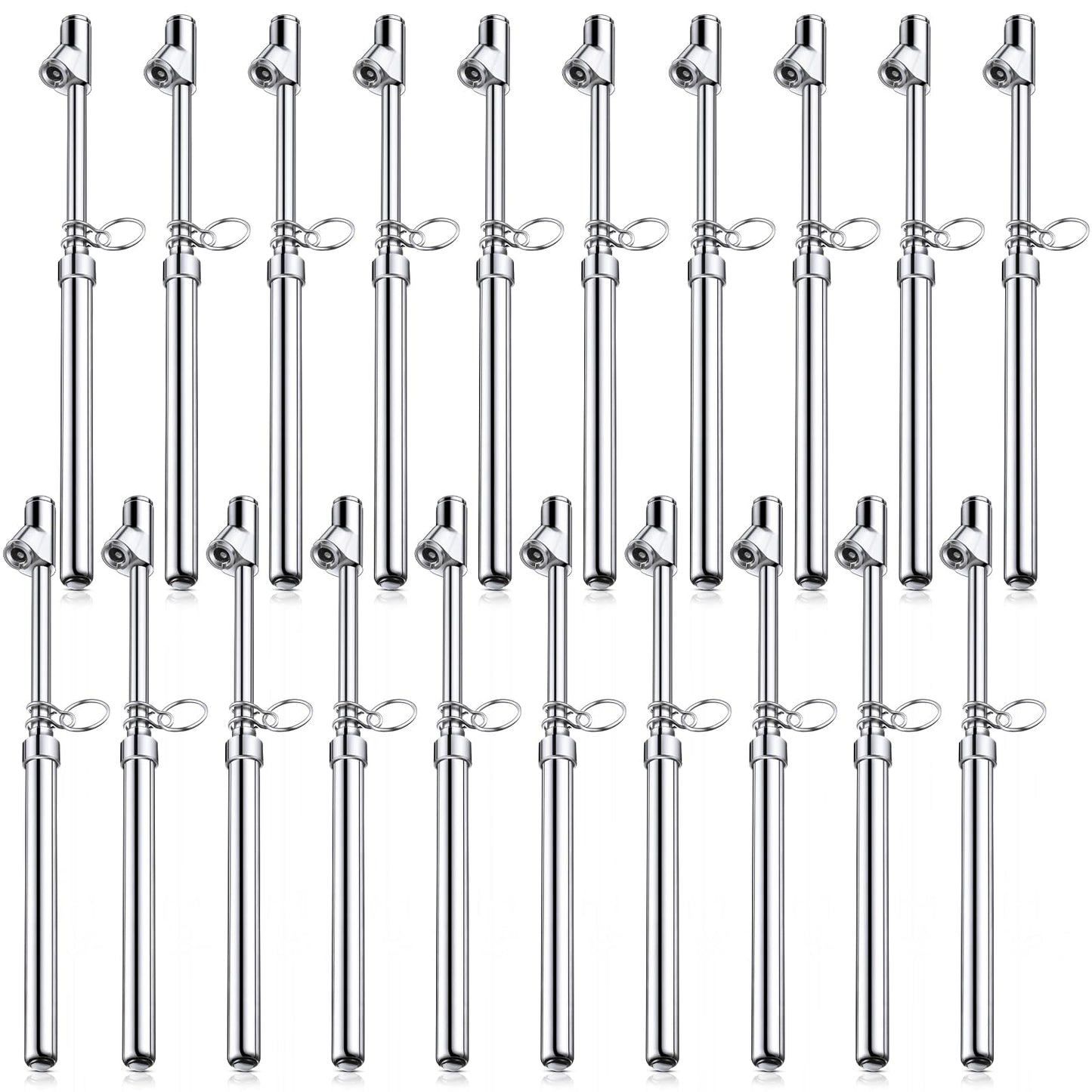 Tallew 20 Pack Dual Head Tire Pressure Gauge Heavy Duty Air Pressure Tire Gauge for Auto Truck Car RV Van Gage Range 10-150PSI, 1-10Bar (Silver)