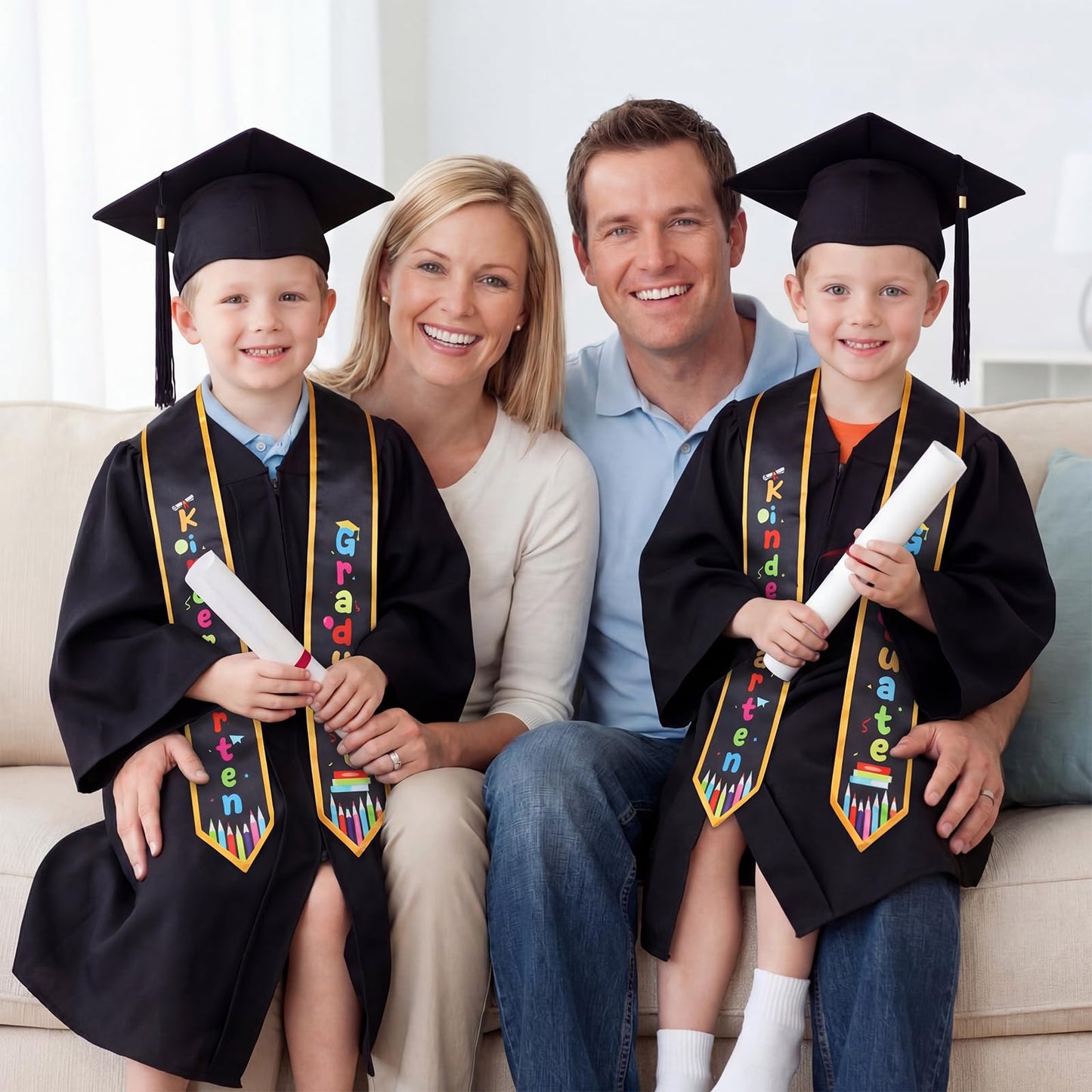 Chicingyou 24 Pcs Kindergarten Graduation Sash Bulk 2026 Grad Stole Preschool Sash for Kids Classroom Party Decoration Gifts(Black)