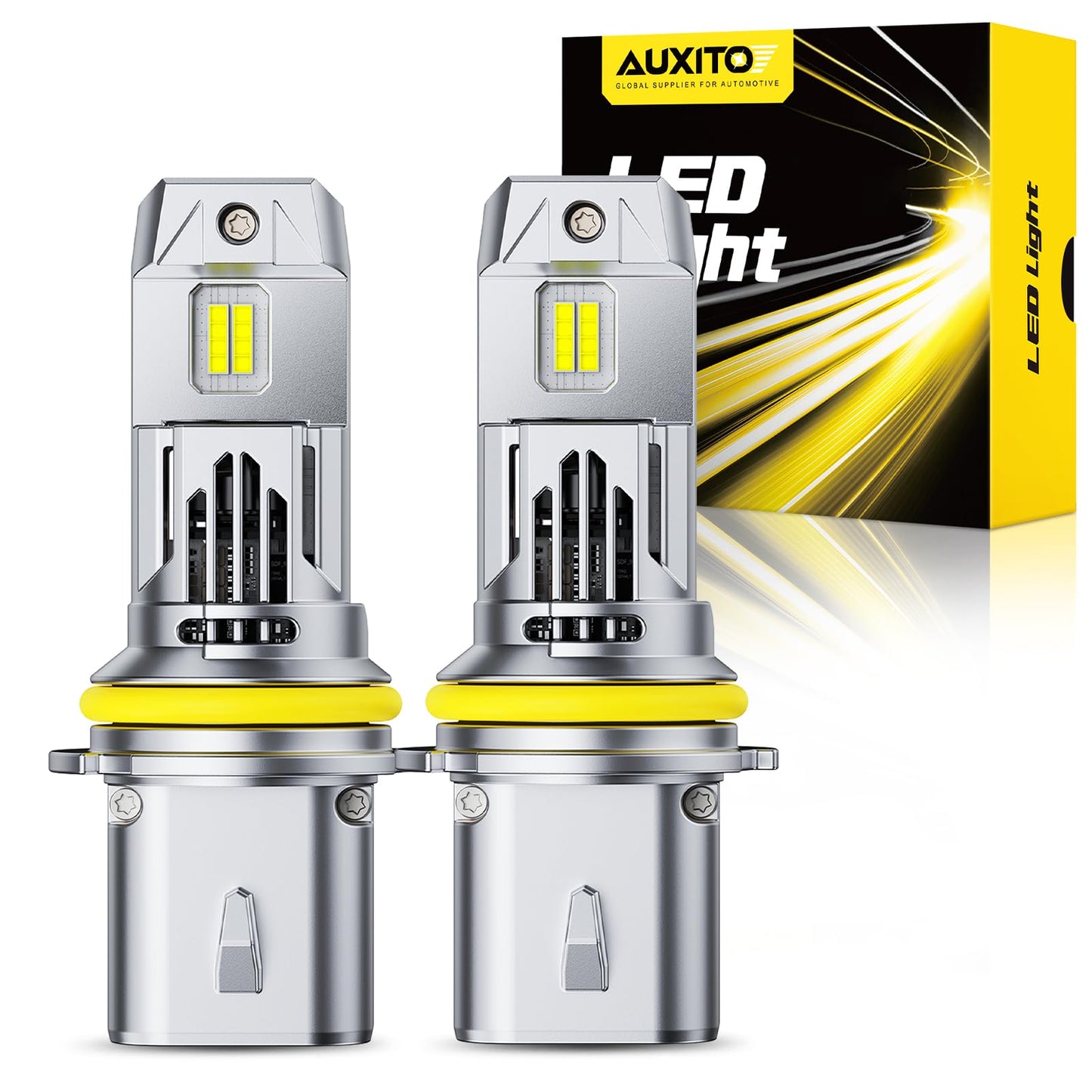 AUXITO Halogen Replacement for 9007/HB5 Bulbs, 33,000LM 900% Brightness 6500K Cool White, Canbus Ready, Wireless Plug and Play Fog Light Daytime Running Lights, Pack of 2