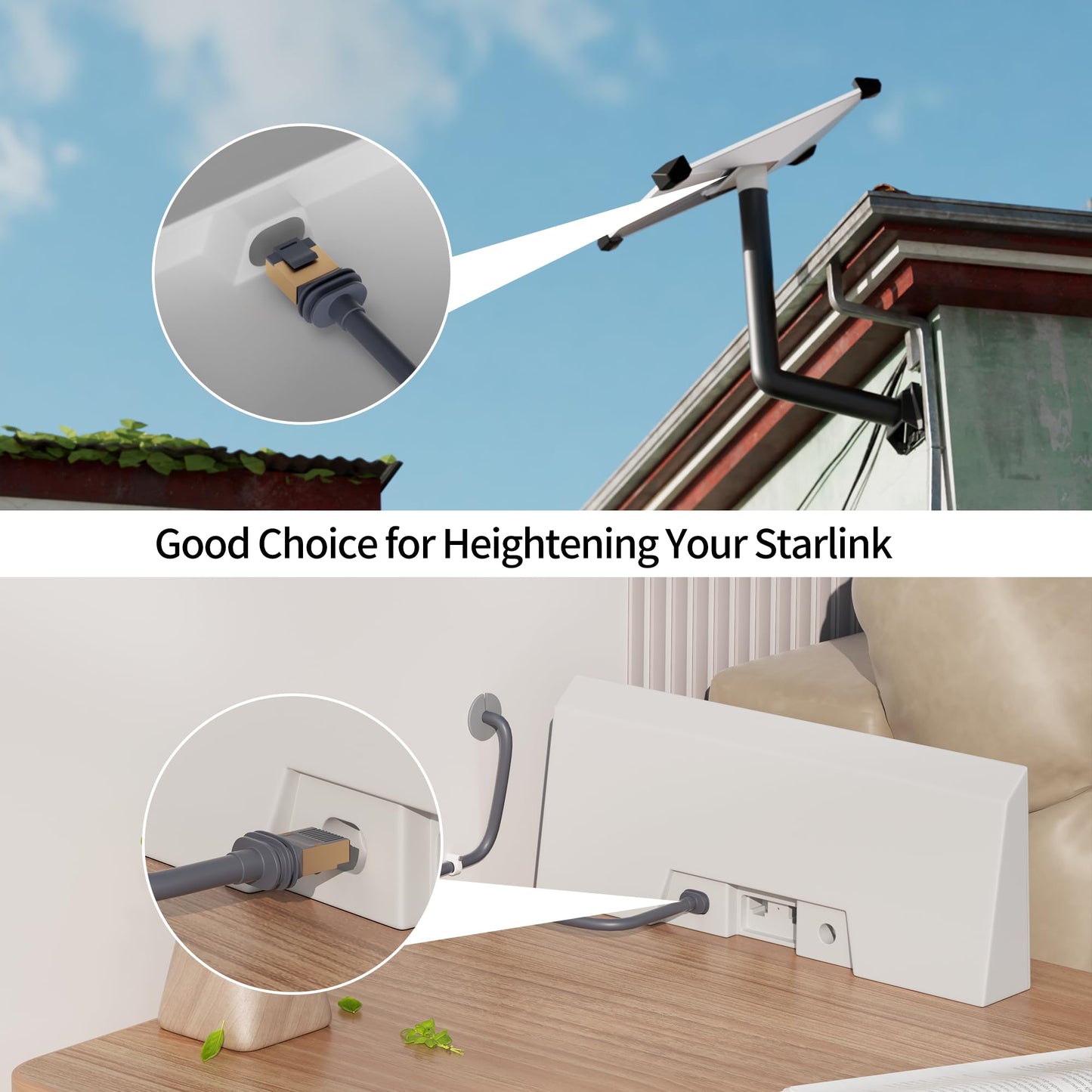 RVMARINEPAT for Starink Gen 3 Cable 150FT/45M Replacement Ethernet Extension Cable Waterproof Compatible with Starlink Mini Standard V3