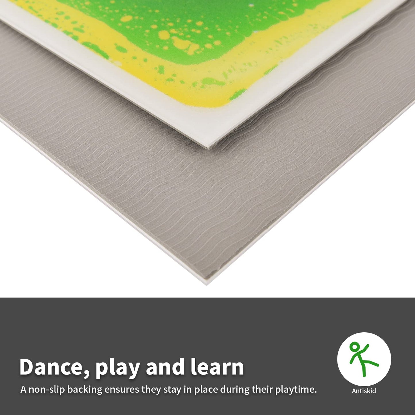 LONGKING 4 Sensory Tiles, 12" x 12" Sensory Floor Tiles, Liquid Floor Tiles