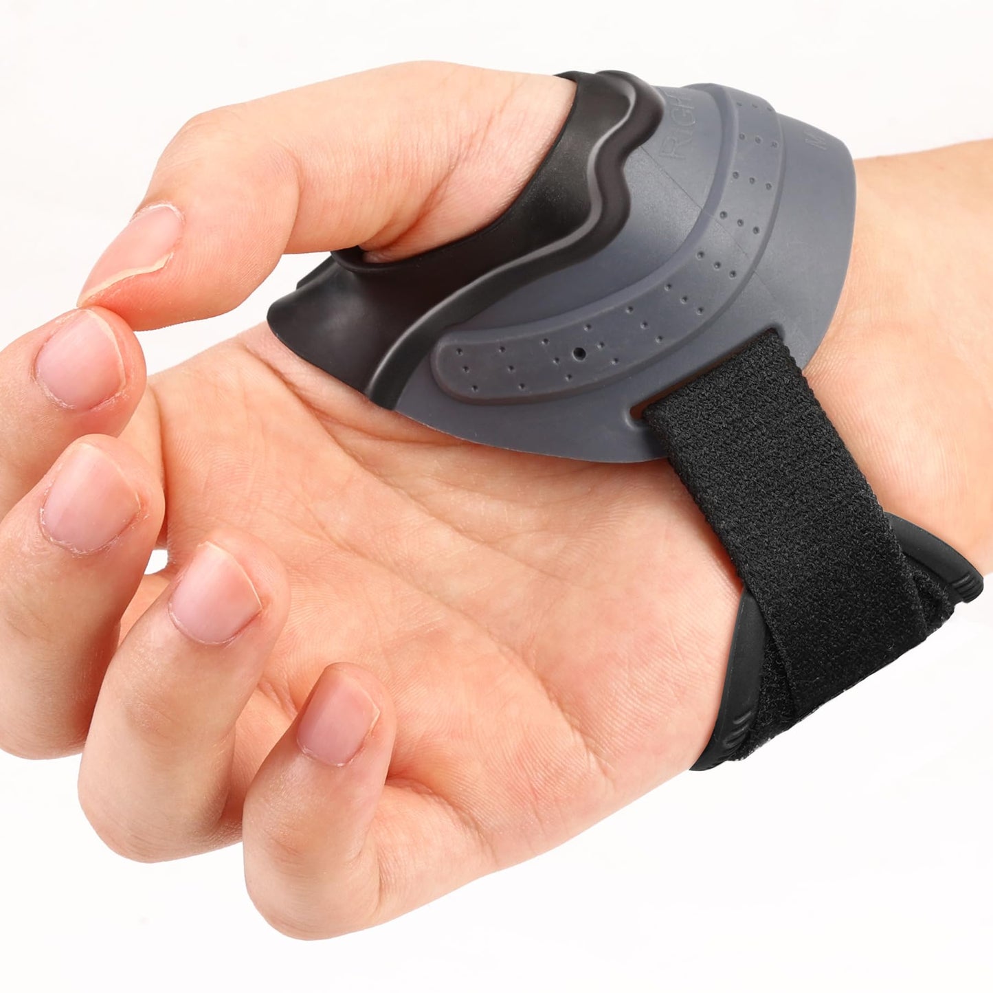 Velpeau CMC Thumb Brace for Arthritis Pain and Support, with High Elasticity and Anti Slip Wrist Strap, Comfortable Thumb Splint Stabilizer for Osteoarthritis for Women and Men (Grey, Right Hand, M)
