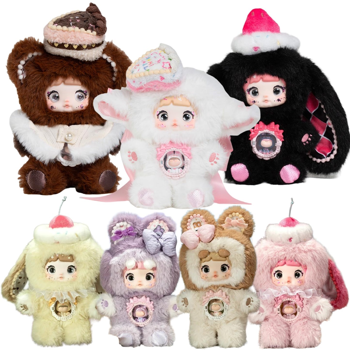 Waicommen A bite of Sweetheart Series Blind Plush Box, 1PC (1 of 7 Possible Styles), 6 Regular Figure and 1 Hidden Figure, for 15 Years Old and Up Collection, (Pack of 1)