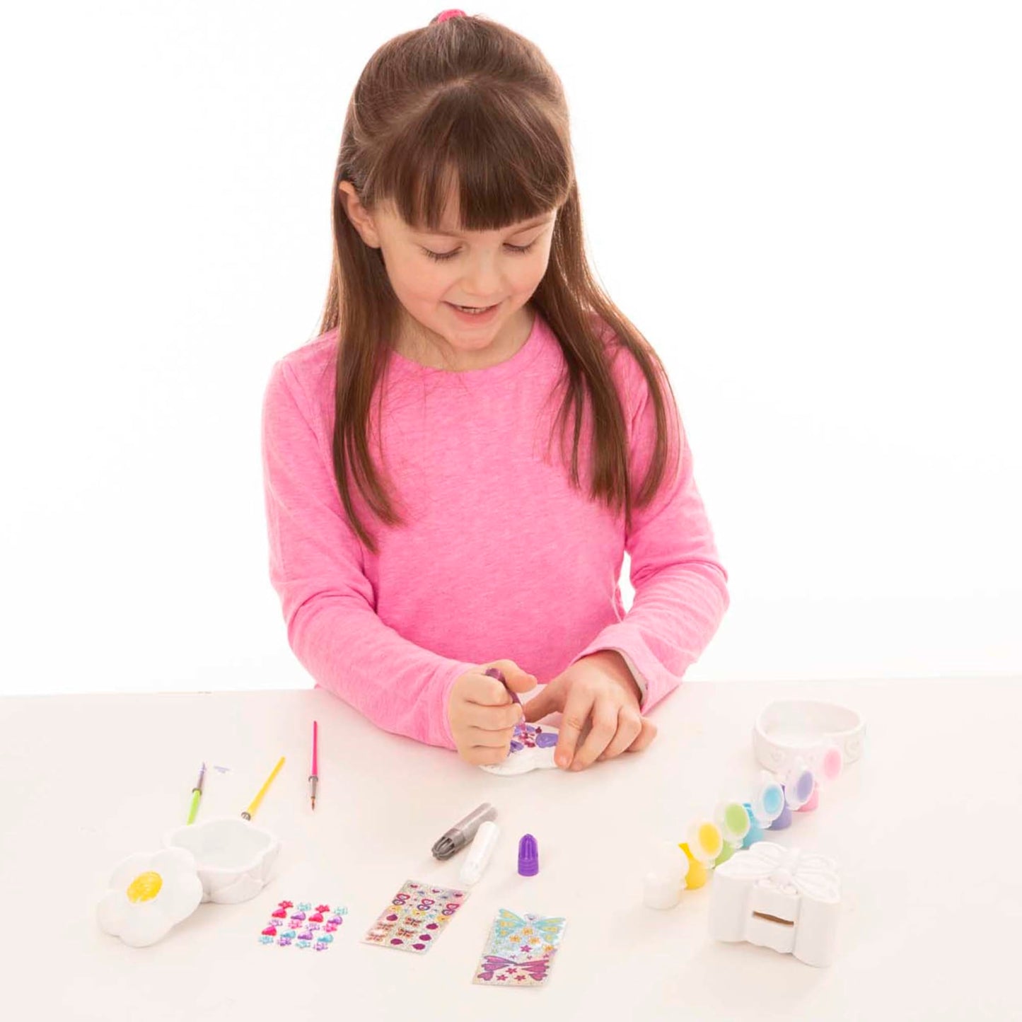 Melissa & Doug Created by Me! Favorite Things Craft Kit Set: Paint-Your-Own Flower and Heart Treasure Boxes and Butterfly Bank for Kids