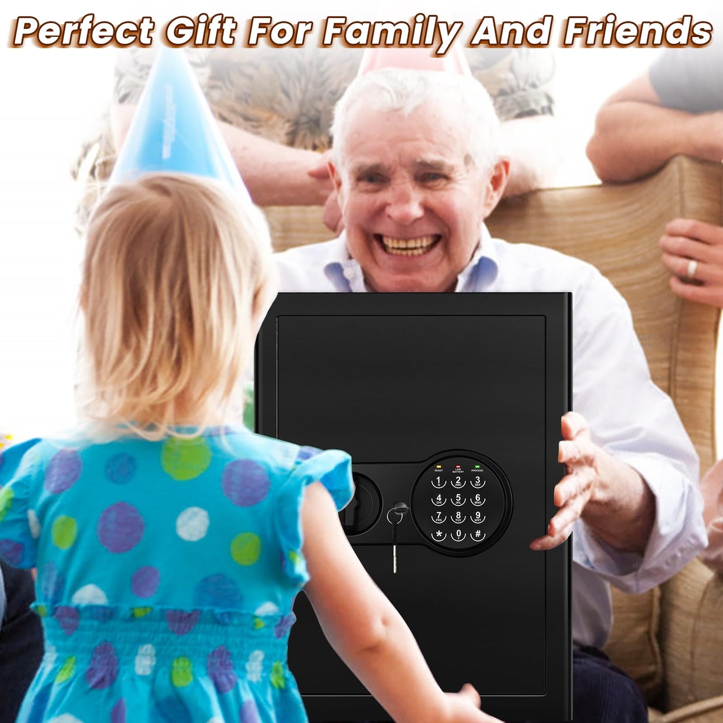 2.8 Cu ft Large Home Safe Fireproof Waterproof, Fire proof Safe Box for Home Documents with Fireproof Bag, Programmable Keypad and Removable Shelf, Anti-Theft Safety Box for Money Medicines Jewelry