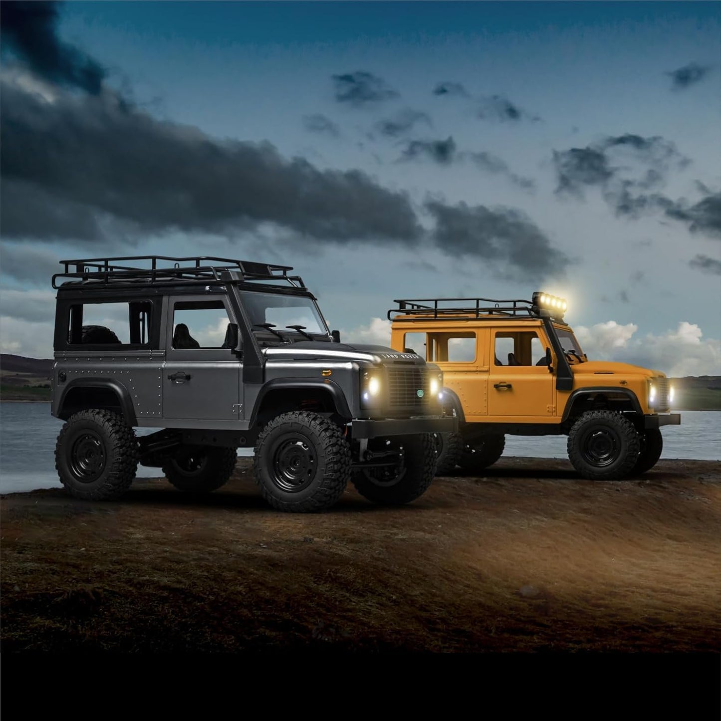 MN-99S RC Car, 1:12 Scale RC Rock Crawler, 4WD Off-Road RC Truck RTR, 2.4G Remote RC Land Rover Vehicle Models for Adults Hobby Gifts (Gray)