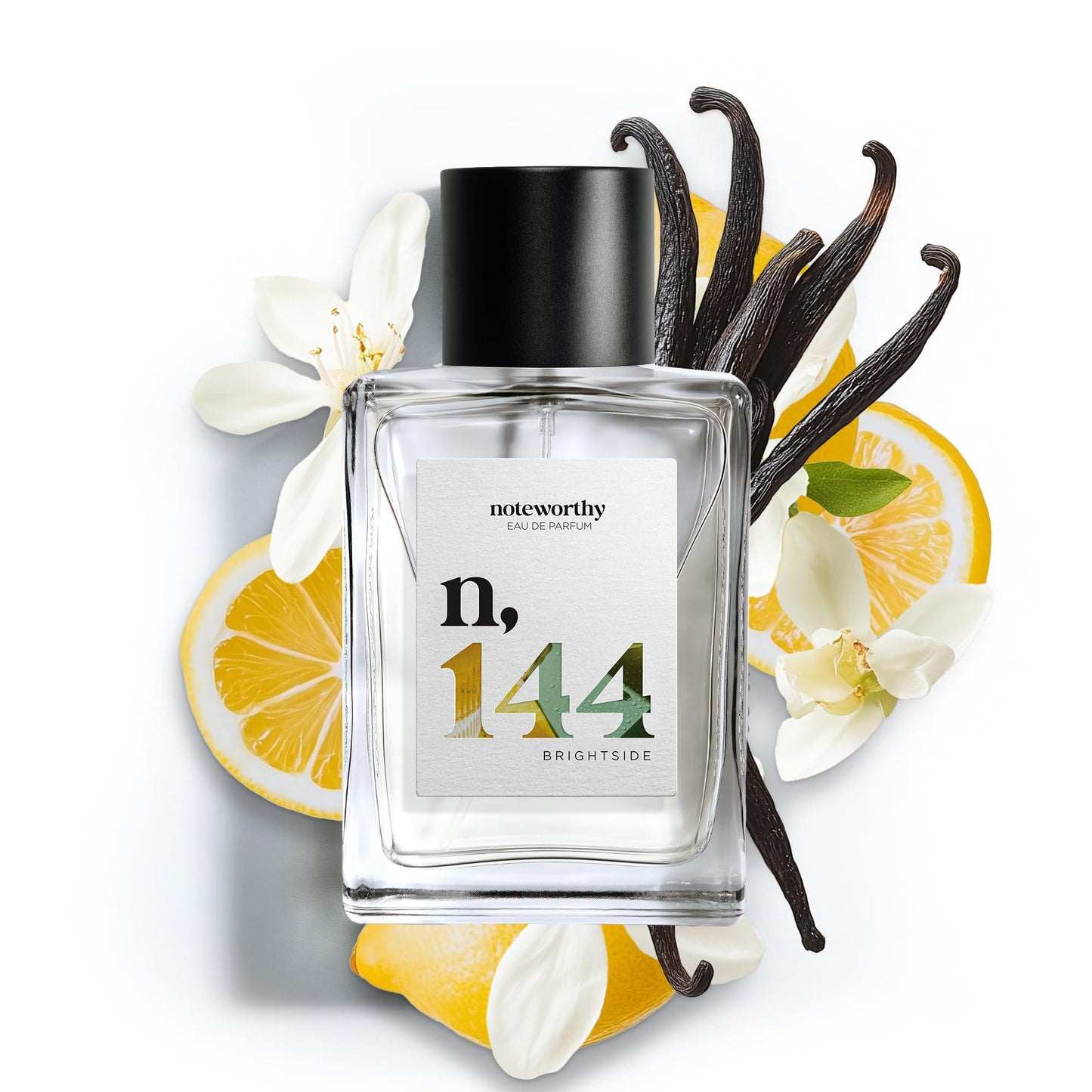 Noteworthy n,144 Brightside Eau De Parfum – Citrus, Vanilla | Sophisticated, Warm Fragrance for Any Occasion | Long-lasting Unisex Perfume for Women & Men (50ml)
