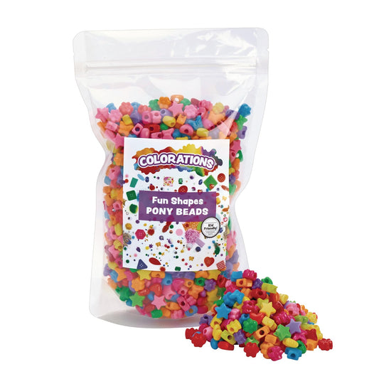 Colorations FUNPONY Fun Shapes Pony Beads - 1 lb.