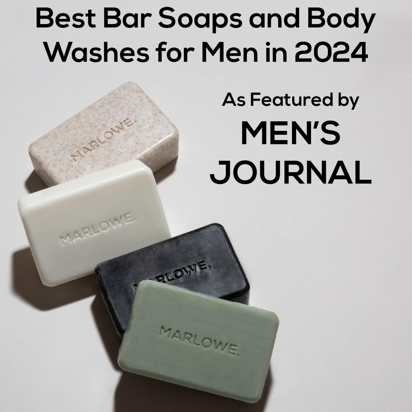 MARLOWE. No. 102 Men's Body Scrub Soap 7 oz (3 Bars) Fresh Original Woodsy Scent, Exfoliating Bar for Men with Natural Ingredients, Apricot Seed Powder, Shea Butter, Olive Oil, Green Tea Extracts