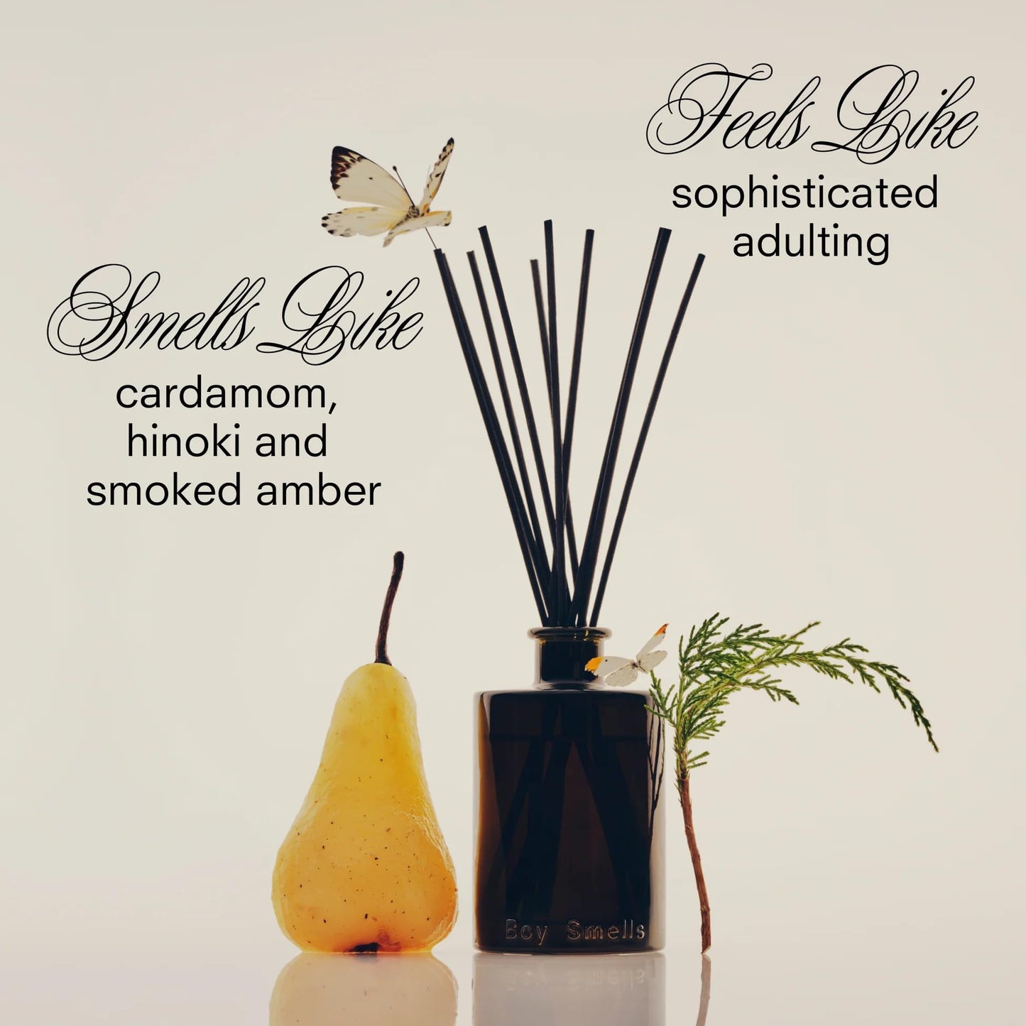 Boy Smells Hinoki Fantôme Reed Diffuser – Cardamom, Hinoki & Smoked Amber – Woody Earthy Home Fragrance Diffuser